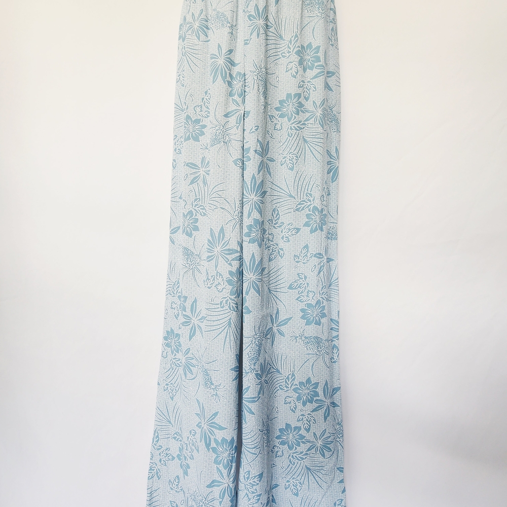 Coldwater‎ Creek Medium Womens Blue Floral Rayon Pants